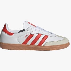Adidas Samba OG White Solar Red Gum Size Women’s 7.5 NEW *no box